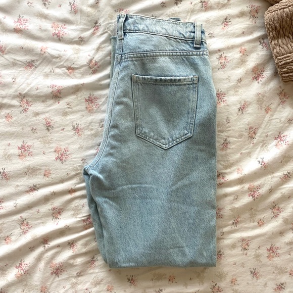 Garage light-washed vintage style denim ripped wide leg jeans - Picture 4 of 6